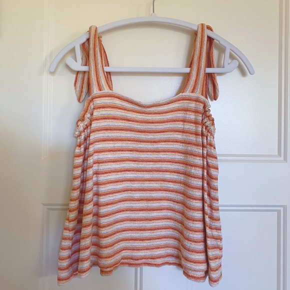 Madewell Texture & Thread Tie Sleeve top - Picture 2 of 4